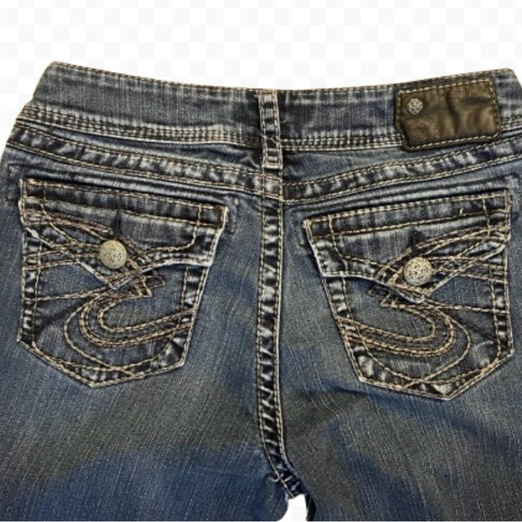 Silver Jeans Suki Surplus Western Glove Works Fancy Flare Jeans Sz W29 L32 EUC! - Picture 4 of 10